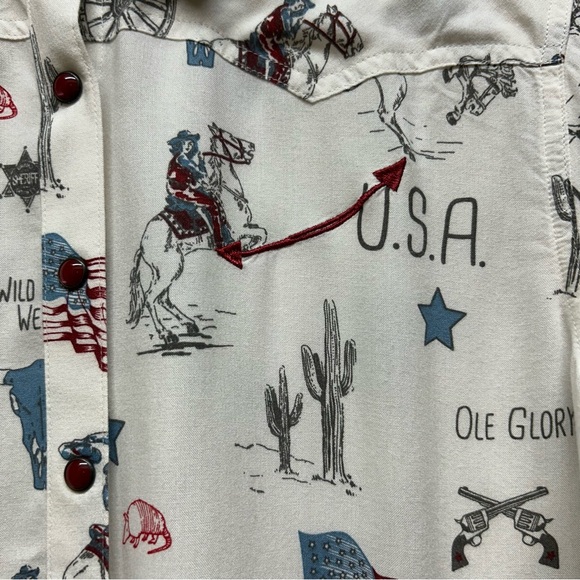 Cruel Shirt Women Medium *no Tag* Bull Western Cowgirl Horse America USA‎ FLAG - Picture 5 of 15